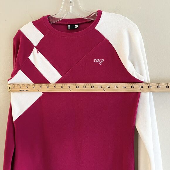 Orage Skiing Pink White Layering Top M Sweatshirt Long Sleeve Outdoors Fleece - Picture 8 of 12